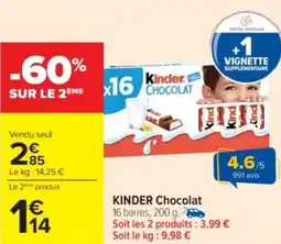 Cora x Carrefour Kinder chocolat offre