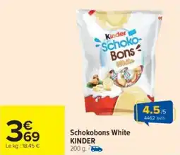 Cora x Carrefour Schokobons white kinder offre