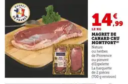 Super U Magret de canard cru montfort offre