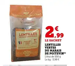 Super U Lentilles vert du marais de poitevin offre