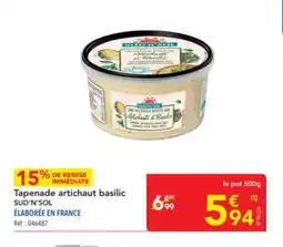 METRO SUD'N'SOL Tapenade artichaut basilic offre
