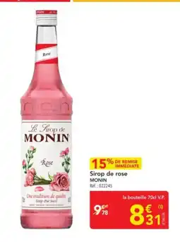 METRO MONIN Sirop de rose offre