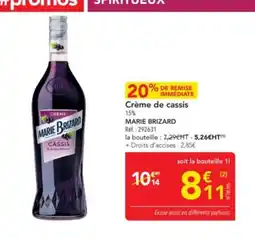 METRO MARIE BRIZARD Crème de cassis offre