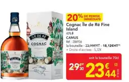 METRO CAMUS Cognac Île de Ré Fine Island offre