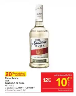 METRO SANTIAGO DE CUBA Rhum blanc offre