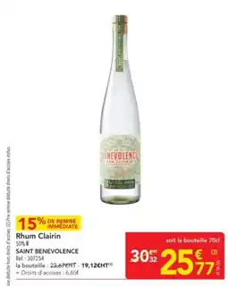 METRO SAINT BENEVOLENCE Rhum Clairin offre