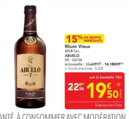 METRO ABUELO Rhum Vieux offre