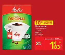 METRO MELITTA Filtre à café offre