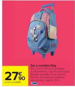 Cora x Carrefour Sac à roulettes Dog offre