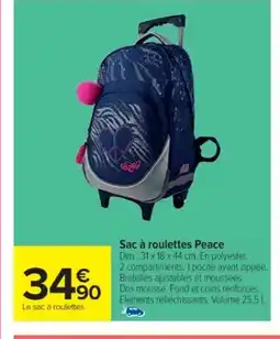 Cora x Carrefour Sac à roulettes Peace offre