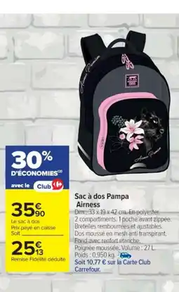 Cora x Carrefour AIRNESS Sac à dos Pampa offre