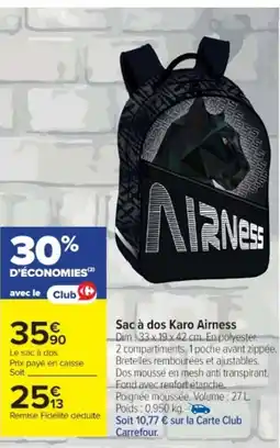 Cora x Carrefour AIRNESS Sac à dos Karo offre