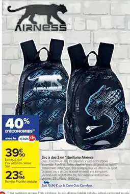Cora x Carrefour AIRNESS Sac à dos 2 en 1 Emiliano offre