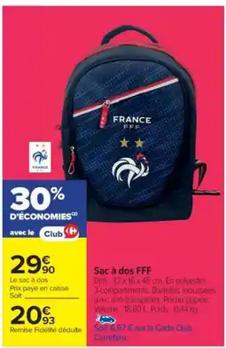 Cora x Carrefour Sac à dos FFF offre
