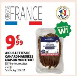 Auchan MAISON MONTFORT Aiguillettes de canard marinées offre