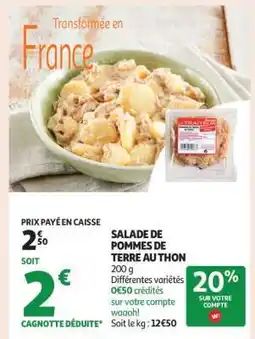 Auchan Salade de pommes de terre au thon offre
