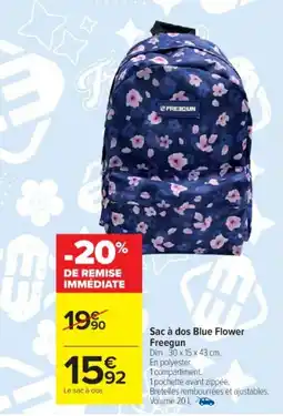 Cora x Carrefour FREEGUN Sac à dos Blue Flower offre