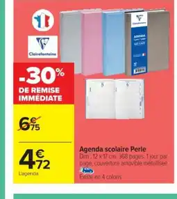 Cora x Carrefour Agenda scolaire Perle offre