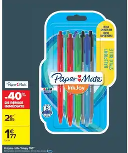 Cora x Carrefour 8 stylos- bille Inkjoy 100 offre