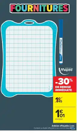 Cora x Carrefour MAPED Ardoise effaçable à sec offre