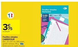 Cora x Carrefour CARREFOUR Feuilles simples offre