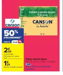 Cora x Carrefour Papier dessin blanc offre