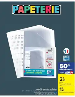 Cora x Carrefour Lot de 50 pochettes perforées offre
