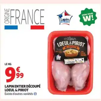 Auchan Supermarché LOEUL&PIRIOT Lapin entier découpé offre