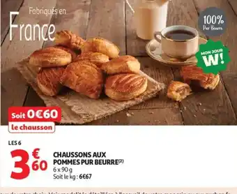 Auchan Supermarché Chaussons aux pommes pur beurre offre