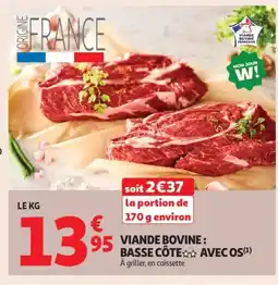 Auchan Supermarché Viande bovine basse côte avec os offre