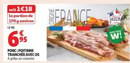 Auchan Supermarché Porc poitrine tranchée avec os offre