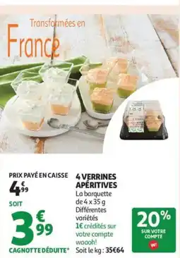 Auchan Supermarché 4 verrines apéritives offre