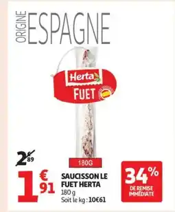 Auchan Supermarché HERTA Saucisson le fuet offre