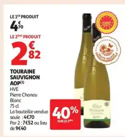 Auchan Supermarché Touraine sauvignon aop offre