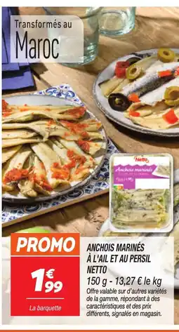 Netto NETTO Anchois marinės à l'ail et au persil offre