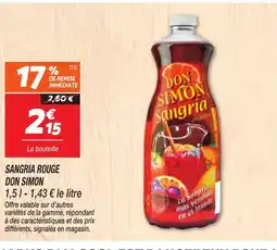 Netto DON SIMON Sangria rouge offre