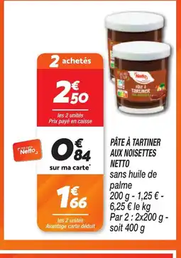 Netto NETTO Pâte à tartiner aux noisettes offre
