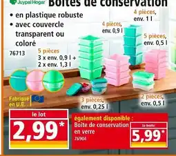 Norma JUYPAL HOGAR Boîtes de conservation offre