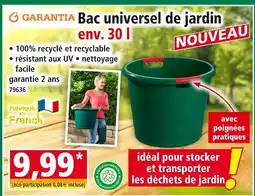 Norma GARANTIA Bac universel de jardin offre