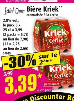 Norma SAINT-OMER Bière Kriek aromatisée à la cerise offre