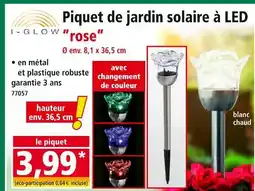 Norma I-GLOW Piquet de jardin solaire à LED rose offre