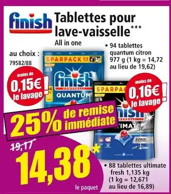 Norma FINISH Tablettes pour lave-vaisselle offre