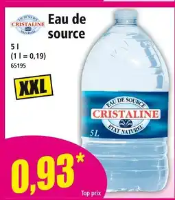 Norma CRISTALINE Eau de source offre