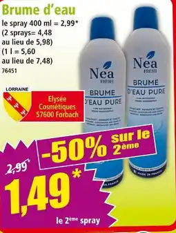 Norma Brume d'eau offre