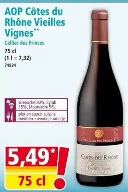 Norma Cellier des Princes AOP Côtes du Rhône Vieilles Vignes offre
