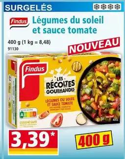 Norma FINDUS Légumes du soleil et sauce tomate offre