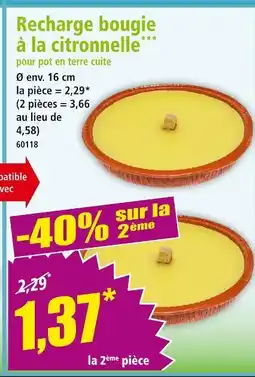 Norma Recharge bougie à la citronnelle offre
