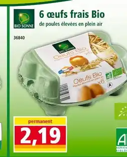 Norma BIO SONNE 6 œufs frais Bio offre