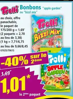 Norma TROLLI Bonbons apple garden ou bizzl mix offre