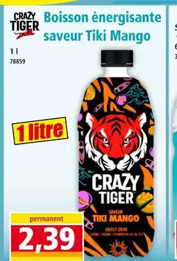 Norma CRAZY TIGER Boisson énergisante saveur Tiki Mango offre